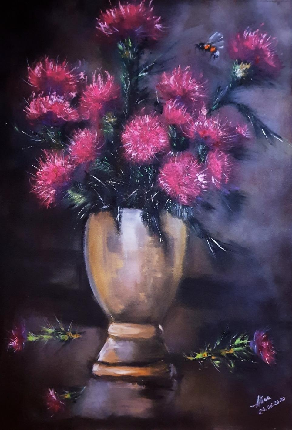 ArteDiAlina.com painting: Thistles and emotions